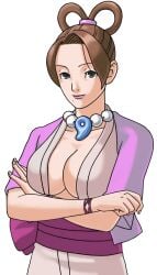 1girls accurate_art_style aged_up arms_under_breasts bad_tag bead_necklace beads bracelet breasts brown_hair capcom cleavage crossed_arms edit edited edited_official_artwork female formal_clothes grey_eyes gyakuten_saiban hair_rings half_updo japanese_clothes jewelry kimono large_breasts light_smile lipstick looking_at_viewer magatama magatama_necklace makeup mature_female mia_fey mole mole_under_mouth necklace no_bra official_art official_style open_clothes pearl_fey possessed possession robe short_hair short_kimono smile solo third-party_edit traditional_clothes transparent_background upper_body upscaled wide_sleeves