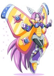 1girls buti-yu capcom female female_only long_hair mega_man mega_man_x morph_moth moth_girl purple_hair rule_63 tagme wings