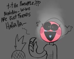 blush breasts cumlord cumlord_(artist) dialogue female five_nights_at_freddy's five_nights_at_freddy's_2 just_coffee marionette_(fnaf) pineapple puppet_(fnaf) security_puppet_(fnaf) small_breasts tagme text