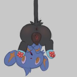 animal_genitalia animal_vulva canine_genitalia canine_vulva female feral generation_4_pokemon genitals hi_res naughtymoff nintendo pawpads paws pokemon pokemon_(species) shinx shocked solo