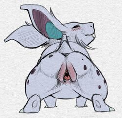 anus ass big_clitoris clitoris female feral looking_at_viewer mammal nidoran nidoran♀ nintendo pencil_(artwork) pokémon_(species) pokemon presenting presenting_pussy pussy python13rp simple_background solo traditional_media_(artwork) video_games white_background yaroul