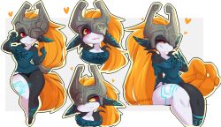 1girls 2020 5_fingers armor blush clothed clothing digital_media_(artwork) eyelashes fangs female female_only fingers hair half-closed_eyes headgear heart heart_symbol helmet hi_res imp imp_midna long_hair looking_at_viewer midna multiple_images multiple_poses narrowed_eyes nintendo not_furry oerba_yun_fang one_eye_obstructed open_mouth orange_hair pose red_eyes shirt short_stack signature smile smiling smiling_at_viewer solo teeth teranen the_legend_of_zelda topwear twilight_princess underwear yellow_sclera