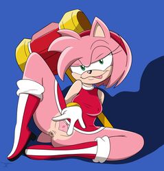 1girls amy_rose anthro anus boots breasts clothing female fur furry furry_only green_eyes hairband hammer jigglyknight looking_at_viewer melee_weapon naughty_face no_panties no_underwear piko-piko_hammer piko_piko_hammer pink_fur presenting presenting_pussy pussy simple_background solo sonic_(series) spread_pussy spreading tail teeth tongue tongue_out tools war_hammer weapon