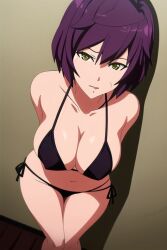 ai_generated big_breasts green_eyes mei_(pacific_rim:_the_black) purple_hair