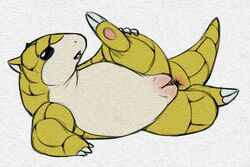 anus female feral nintendo open_mouth pencil_(artwork) pokémon_(species) pokemon pussy python13rp sandshrew simple_background solo traditional_media_(artwork) video_games white_background yaroul