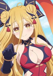 2d 2d_(artwork) big_breasts blonde_hair breasts date_a_live gloves hoshimiya_mukuro light-skinned_female outdate_a_live vampy_squid yellow_eyes