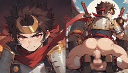 ai_generated anus ass asshole bara dick fat game gay hayato_(maplestory) hentai kl_99 male male/male male_only maplestory maplestory_m muscle muscles muscular muscular_male nsfw penis samurai sex yaoi