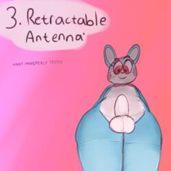 1:1 animatronic anthro bow_tie drabbella five_nights_at_freddy's five_nights_at_freddy's_2 genitals hi_res lagomorph leporid looking_down machine male male_only mammal penis rabbit red_eyes robot simple_background solo speech_bubble text thick_thighs toy_bonnie_(fnaf) video_games