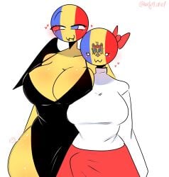 1futa 1girls countryhumans countryhumans_girl kak0yt0_chel moldova_(countryhumans) romania_(countryhumans) tagme vampire