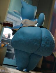 1girls 3d anthro anthro_only ass big_ass bizzareraccoon blue_fur cellulite feline female furry huge_ass lard_ass massive_ass mature_female milf mother nicole_watterson solo the_amazing_world_of_gumball