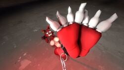 3d bondage bound claws feet five_nights_at_freddy's foxy foxy_(fnaf) hawkvally paws toes video_games