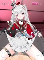 1girls femdom garter_straps honkai:_star_rail sparxie_(honkai:_star_rail) streamer streaming tagme teasing thick_thighs thighs twintails under_skirt vaginal_fluids vaginal_insertion vaginal_penetration vaginal_sex white_hair