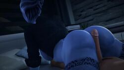 1boy 1girls 3d animated asari ass assjob atlassfm breasts buttjob clothing erection evilaudio female interspecies legjob liara_t'soni male mass_effect penis sound source_filmmaker straight thighhighs video