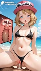 1boy 1girls 2026 ai_assisted ai_generated anime artist_name beach bikini blue_eyes cervix clothing_aside cloud cock cross_section cum cum_in_pussy dick ejaculation explicit eyewear_on_head eyewear_on_headwear female_genitalia genitals hi_res high_quality high_resolution highres internal_cumshot legs_apart love_making nintendo outdoors patreon patreon_username penetration penis pokemon pokemon_xy pussy sand serena_(pokemon) serena_(pokemon_games) sex sexual_intercourse sky skypassion solo_focus spread_legs stable_diffusion straight sunglasses swimsuit uncensored uncensored_pussy uncensored_vagina uterus vaginal_penetration water watermark