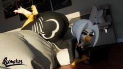 1girls 3d 3d_animation animated anthro ass ass_shake avian bedroom big_ass big_breasts bottom_heavy bouncing_ass breasts bubble_butt busty computer evelyn_(rumakis) face_down_ass_up fat_ass female female_only furry furry_only huge_ass indoors jiggle jiggling_ass large_ass large_breasts massive_ass music nude nude_female original rumakis shaking_ass solo sound thick_ass thick_thighs thunder_thighs top-down_bottom-up twerking video white_hair wide_hips wobbling_ass