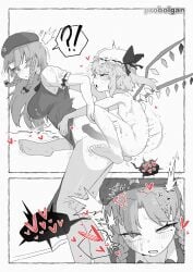1futa 1futa1girl 1futanari 1girls ambiguous_penetration artist_name artist_request artist_signature bottomless cross_section doggy_style drool drooling dubious_consent female flandre_scarlet futa_on_female futanari heart holding_on holding_onto_partner hong_meiling monochrome probolgan small_but_hung small_dom_big_sub smaller_futa surprise surprised surprised_expression tagme tearing_up tears touhou x-ray x-ray_view
