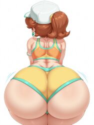 1girls ai_assisted ai_generated ass ass_bigger_than_head ass_focus baseball_cap big_ass big_butt booty_shorts bottom_heavy brown_hair earrings enormous_ass facing_away fat_ass female from_behind gigantic_ass hat huge_ass kordyx large_ass large_butt mario_(series) mario_kart_world massive_ass nintendo ponytail princess_daisy princess_daisy_(swimwear) short_hair shorts swimsuit swimwear thick_ass thick_thighs thighs wide_hips