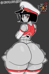 alert ass_focus authoritarian big_butt big_hips black_hair blunt_bangs bodysuit boots bottom_heavy bottom_heavy_female bubble_ass bubble_butt child_bearing_hips curvy expressionless female female_robot flat_chest g-string gigantic_thighs gloves grey_body high_heel_boots high_heels hourglass_figure huge_hips huge_thighs large_hips large_thighs latex_boots legwear looking_back machine massive_ass midriff military military_hat military_uniform navel panties peaked_cap red_bodysuit red_panties revealing_clothes robot robot_commander_(bingbingzi) robot_girl rose_dax sexy short short_hair shortstack skimpy skimpy_outfit slim_waist small_breasts stoic string_panties thick_thighs thigh_boots thighhigh_boots thighs thighs_bigger_than_head thunder_thighs tight_clothes uniform voluptuous voluptuous_female white_boots wide_hips
