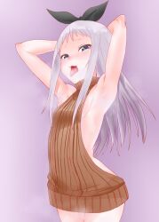 armpits blend_s egoha. female female_only kanzaki_hideri textless virgin_killer_sweater