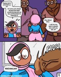 big_breasts big_butt big_penis blacked bra dark-skinned_male duolingo hairy_pussy hijab horny muslim_female nerd panties petite sammylewdfrog shocked_expression shortstack throbbing_penis zari_(duolingo)