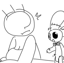 anon big_breasts breasts clothed clothing comic female human lagomorph male mammal mr._bun-bun penis plushie rabbit slightly_chubby the_weaver toybox_pals