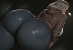 ai_generated alternate_version_at_source animated ass_shake back_view big_ass big_butt blonde_hair breasts dark_background fat_ass female grace_ashcroft hypet resident_evil resident_evil_9:_requiem shiny_skin short_hair simple_background steam steaming_body sweat tagme thick thick_legs thick_thighs thighs tight_clothing video wide_hips
