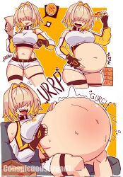 2024 belly_expansion big_belly conspicuousbread elegg_(nikke) goddess_of_victory:_nikke huge_belly overeating stuffed_belly stuffing tagme