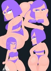 big_ass different_angle different_poses duolingo lily_(duolingo) lusoillustrations purple_bikini thicc voluptuous_female