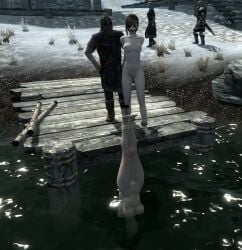 2girls arms_behind_back asphyxiation bag_over_head bondage drowning execution imminent_death multiple_girls pamatronic skyrim snuff the_elder_scrolls whiterun_guard