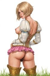 1girls ai_generated anime areolae ashelia_b'nargin_dalmasca ass ass_focus big_breasts blonde_hair blue_eyes bob_cut breasts bushy_pubes cartoony cliff comic corset curvy_figure desert female female_only final_fantasy final_fantasy_xii firm_breasts grass grass_field green_field hair_over_one_eye hairy hairy_ass hairy_pussy hentai leg_guards looking_back looking_back_at_viewer manga naked naked_female nipples nude nude_female outdoors perfect_ass perky_breasts pubic_hair pussy rock sagging_breasts sexy sexy_pose short_hair snakoo1961 straight_hair teenage_girl teenager tight_pussy vagina white_background young younger_female