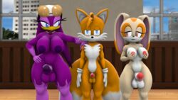 2016 3d areola avian balls big_breasts bird breasts canine cream_the_rabbit dickgirl erect_nipples erection fox furry futa_is_bigger futa_with_male futanari group intersex lagomorph male mammal nipples nude penis penis_size_difference rabbit sonic_(series) sonic_riders standing swallow_(bird) tahlian tails wave_the_swallow