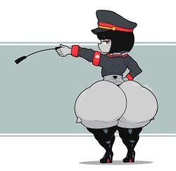 alyaska2201 armband ass_focus authoritarian big_butt big_hips black_boots black_hair black_panties blunt_bangs boots bottom_heavy bottom_heavy_female bubble_ass bubble_butt child_bearing_hips cropped_jacket curvy expressionless female female_robot flat_chest g-string gigantic_thighs gloves grey_body high_heel_boots high_heels hourglass_figure huge_hips huge_thighs jiggle jiggling_ass large_hips large_thighs latex_boots legwear looking_at_viewer looking_back machine massive_ass midriff military military_hat military_uniform navel panties peaked_cap revealing_clothes robot robot_commander_(bingbingzi) robot_girl robot_symbol sexy short short_hair shortstack skimpy skimpy_outfit slim_waist small_breasts stoic string_panties thick_thighs thigh_boots thighhigh_boots thighs thighs_bigger_than_head thunder_thighs tight_clothes uniform voluptuous voluptuous_female wide_hips