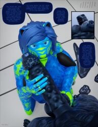 2025 3:2 3d_(artwork) absurd_res after_transformation anthro aquatic artist_logo balls bear blender_(artwork) blender_cycles_(artwork) blue_body blue_hair body_worship camo_body codename_nihil dasha_(petruz) detailed_background digital_media_(artwork) duo english_text erection eye_contact female fish genital_worship genitals hair hammerhead_(petruz) hi_res high-angle_view holding_balls holding_penis kneeling kneeling_on_ground latex licking living_sex_doll logo looking_at_another looking_at_partner looking_up male male/female mammal open_mouth oral penile penis penis_lick penis_worship reaction_shot sex sex_doll_holes shark signature story_at_source test_chamber text thought_bubble tongue watermark