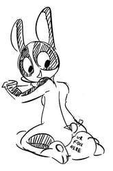 2016 animal_crossing anthro ass dotty_(animal_crossing) duo facesitting female lagomorph lying male mammal nintendo nude rabbit samoyena simple_background sketch smile straight video_games white_background