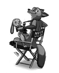 audition black_and_white blush canine clothed_sex clothing cum disney female fox judy_hopps lagomorph male mammal monochrome nick_wilde penis rabbit sex tongue tongue_out zootopia