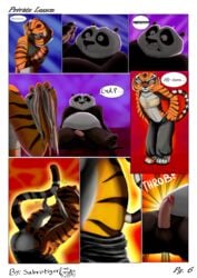 bear clothing comic dialogue dreamworks english_text erection feline female kung_fu_panda male mammal master_po_ping master_tigress page_6 panda penis private_lesson_(sabrotiger) sabrotiger tiger undressing