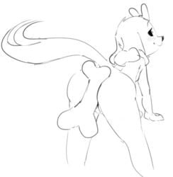 anne_kennel anthro ass bent_over black_and_white blush bone bow buttjob canine dotkwa female looking_back mammal monochrome nude presenting presenting_hindquarters pups_of_liberty sketch smile solo