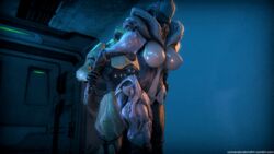 3d animated big_breasts breasts female from_behind male rhino_(warframe) saryn_(warframe) tagme video_games warframe