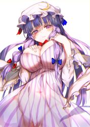 amamitsu_kousuke cum dress female patchouli_knowledge see-through touhou