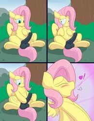 blush comic dickgirl equine fluttershy_(mlp) friendship_is_magic heart horse intersex mammal masturbation my_little_pony pegasus pony skoon solo straight_hair wings