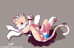 2016 balls blush bound bow cum cum_inside cum_on_body cum_on_face cute feline heart licking lying maid_uniform male male_only mammal moans penis rope scarf senz sex shadow string tongue tongue_out uniform