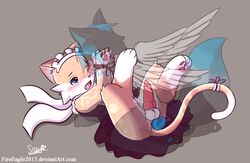 2016 balls blush bound bow canine cute feline heart licking lying maid_uniform male mammal moans penis rope scarf senz sex shadow string tongue tongue_out uniform wolf yaoi
