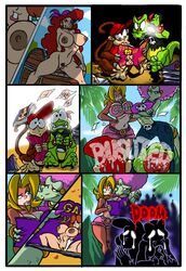 2016 age_difference anthro areola big_breasts breasts candy_kong captain_syrup clothing comic crocodile crocodilian diddy_kong donkey_kong_(series) erect_nipples female human imminent_sex kalypso kip_(donkey_kong) kremling larger_female lordstevie male mammal mario_(series) metroid monkey nintendo nipples nude older_female primate princess_daisy pubes pussy reptile samus_aran scalie suggestive_gesture suggestive_look treasure_chest video_games wario_land younger_male