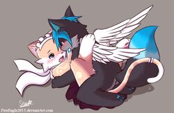 2016 blush bound bow canine clothing cute feline female heart licking lying maid_uniform male male_only mammal moans rope scarf senz sex shadow straight string tongue tongue_out uniform wolf