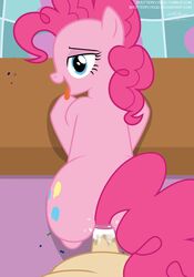 2016 blue_eyes cum cutie_mark duo earth_pony equine female feral friendship_is_magic fur hair hi_res horse inside looking_at_viewer looking_back male mammal my_little_pony penetration penis pink_fur pink_hair pinkie_pie_(mlp) pony sex shutterflyeqd straight tongue tongue_out