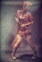 1girls 3d black_bra blood bra breasts clothes cosplay female female_only gloves high_heels legs looking_at_viewer medium_breasts nurse nurse_(silent_hill) nurse_cap open_clothes silent_hill silent_hill_(film) silent_hill_homecoming solo thighhighs