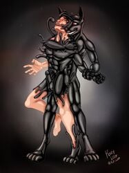 2boys bondage bound canine cover doberman drawing encasement erection gay koryleo liquid male male_only mammal mask milk morph playing rubber suit symbiote transformation yaoi