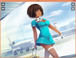 1girls airport dark-skinned_female dark_skin female female_only game_cg huniepop lola_rembrite luggage