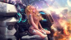 1girls blonde_hair cybernetics female female_only scarlet_blade sideboob