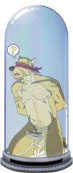 anthro balls blindfold body_hair bound canine chest_hair crocdragon89 facial_hair fur male male_only mammal nude penis pubes scar yellow_fur